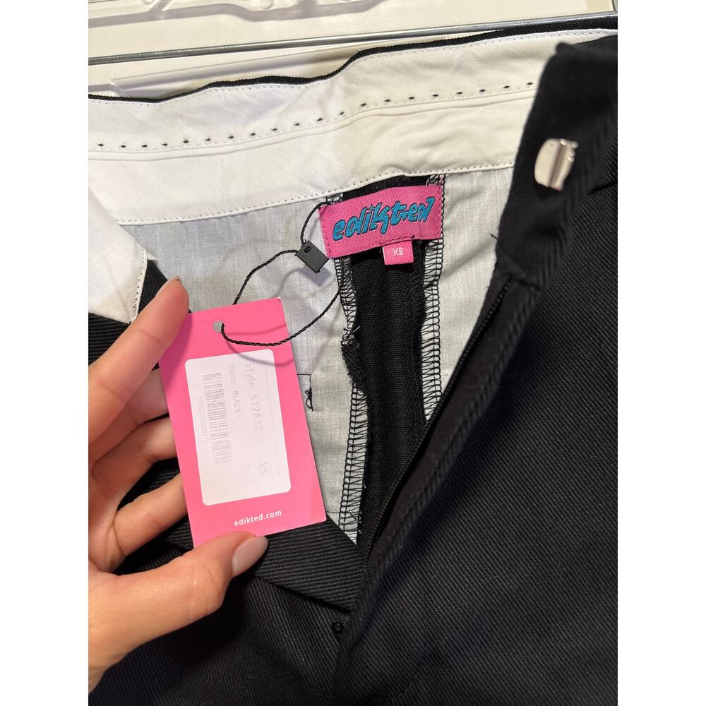 Edikted Women's Black Straight Leg Tailored Trousers Pants XS NWT - Picture 8 of 9